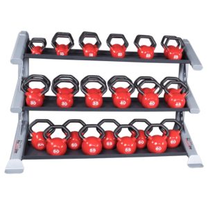 Body-Solid Pro ClubLine 3 Tier Commercial Kettlebell Rack Weight Storage SDKR1000KB