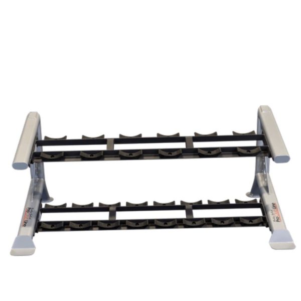 Body-Solid Pro ClubLine 2 Tier Commercial Saddle Dumbbell Weight Rack Storage SDKR500SD