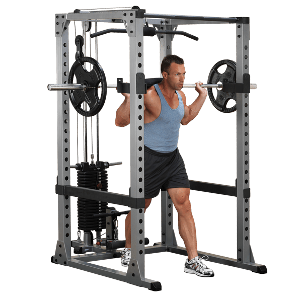 Body-Solid Power Rack w/ Lat Pulldown & Bench GPR378 Home Gym Squat Rack Package