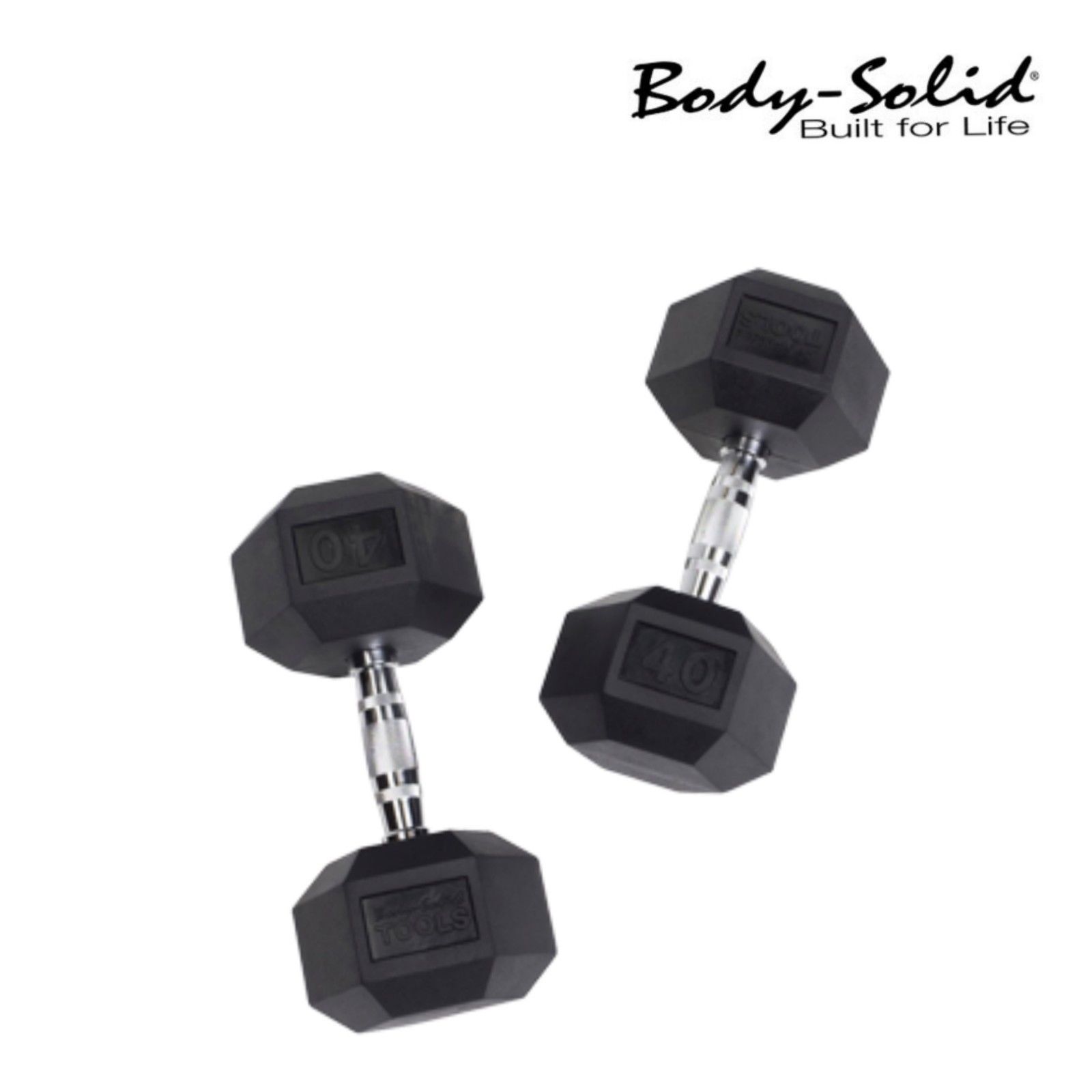 Body-Solid SDR80 Rubber Coated Dumbbell Pair 80 lb 