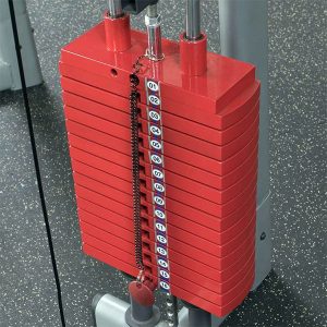 PREMIUM RED STEEL WEIGHT STACK 200LBS, 20 X 10LB PLATES AND TOP PLATE