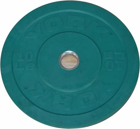 10lb York Barbell Colored Solid Rubber Bumper Plate Set