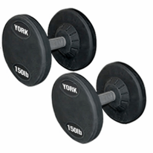 York Barbell Rubber Coated Pro Style Dumbbells (105LB To 125LB) Set (New)