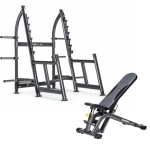 SportsArt A965 Squat Rack with Adjustable FID Bench | Gym Package (New)