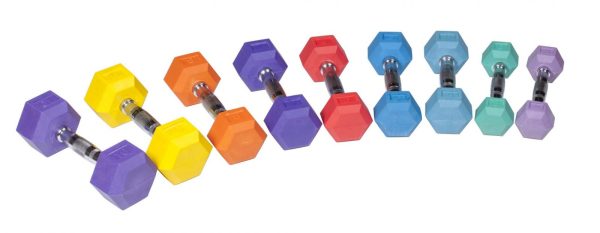 York Color Rubber Hex Dumbbell Set | 9 Pairs (New)