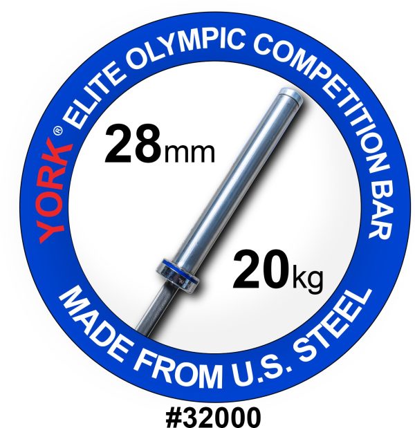 York Men's Elite Competition Olympic Bar | 28 mm (New)
