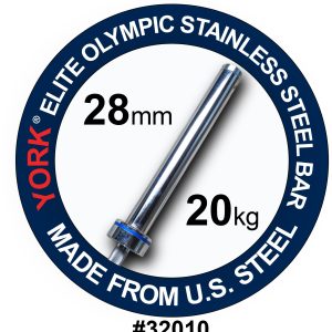 York Elite Olympic Stainless Steel Weight Bar | 28mm (New)