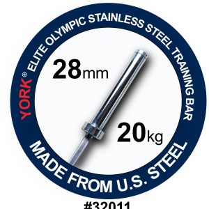 York Elite Olympic Stainless Steel Bar | 28mm (New)
