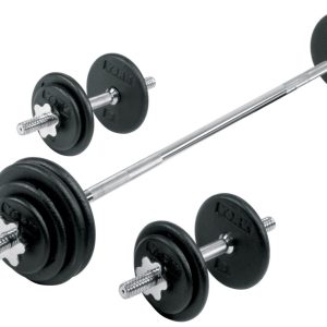 York Pro Cast Iron Dumbbell and Barbell Weight Set (New)