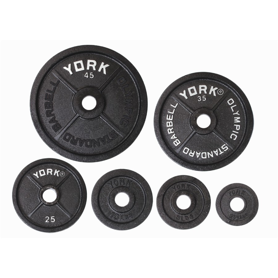 York 2″ Legacy Cast Iron Precision Milled Olympic Plates Set