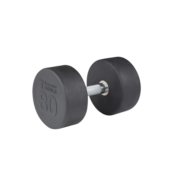 Body-Solid Premium Round Rubber Dumbbells 80lbs SDP
