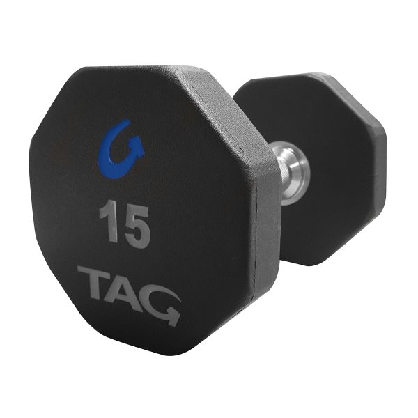 TAG Fitness 5-100lb 8 sided Virgin Rubber Dumbbell Pair