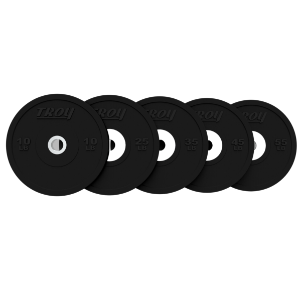 Troy Fitness Performance Black Rubber Bumper Plates
