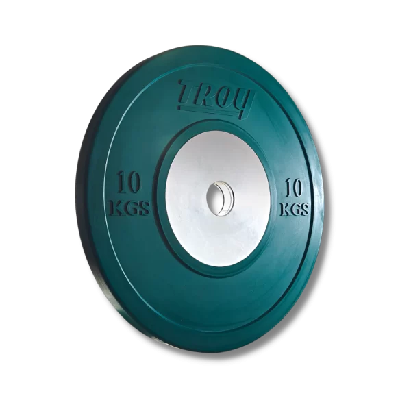 Troy Fitness 10kg Green Color Competition Bumper Plates