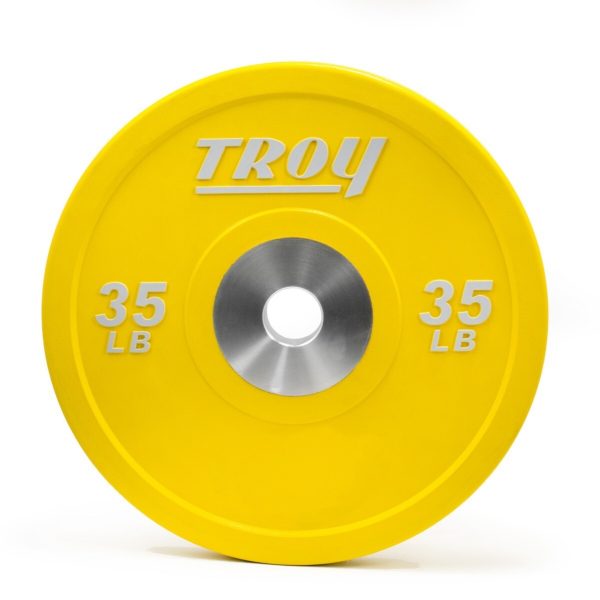 Troy Fitness Yellow Performance Rubber Colored Bumper Plates