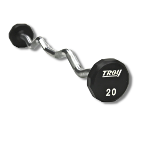 Troy Fitness 12-Sided Urethane E-Z Curl Barbell Set 20-110 lbs