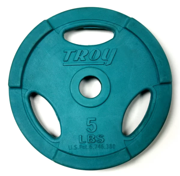 Troy Fitness 5lb Quiet Iron Interlocking Colored Rubber Plates