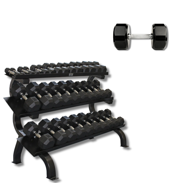 Troy Fitness Dumbbell Rack With 5-75lb Dumbbell Set